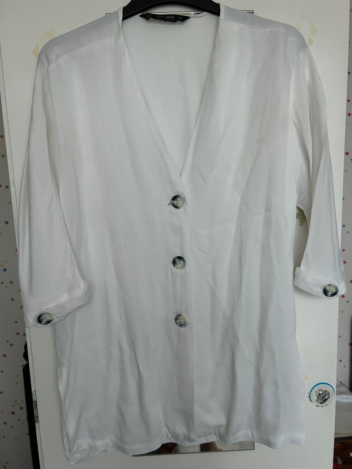 Zara witte blouse maat S, Ophalen of Verzenden, Gedragen, Maat 36 (S), Wit