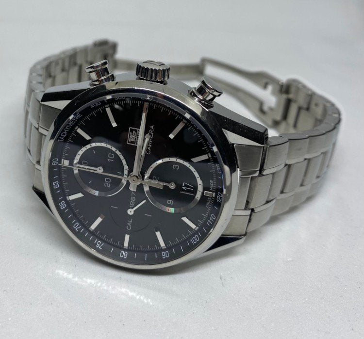 Tag Heuer Carrera Calibre 1887 chronograph automatic, Staal, Gebruikt, Staal, Polshorloge