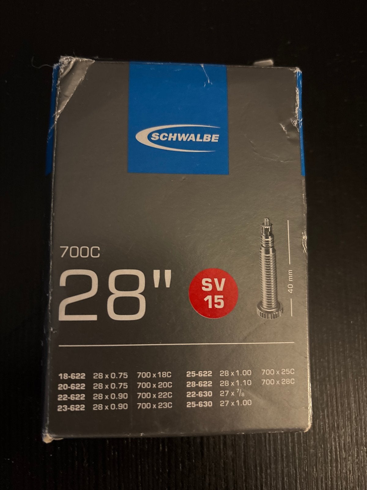 Schwalbe Binnenband 28 inch SV15 - Nieuw in doos, Band, Nieuw, Ophalen of Verzenden, Rubber