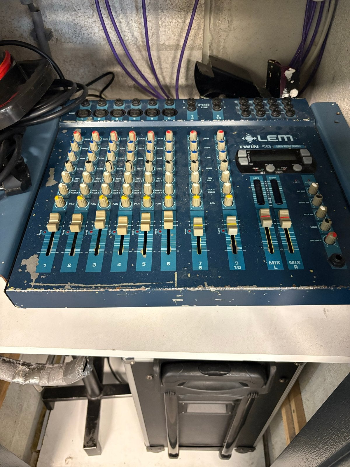 Lem vintage versterker Twin 10 - sliders kraken, Ophalen of Verzenden, Gebruikt, 10 tot 20 kanalen, Microfooningang