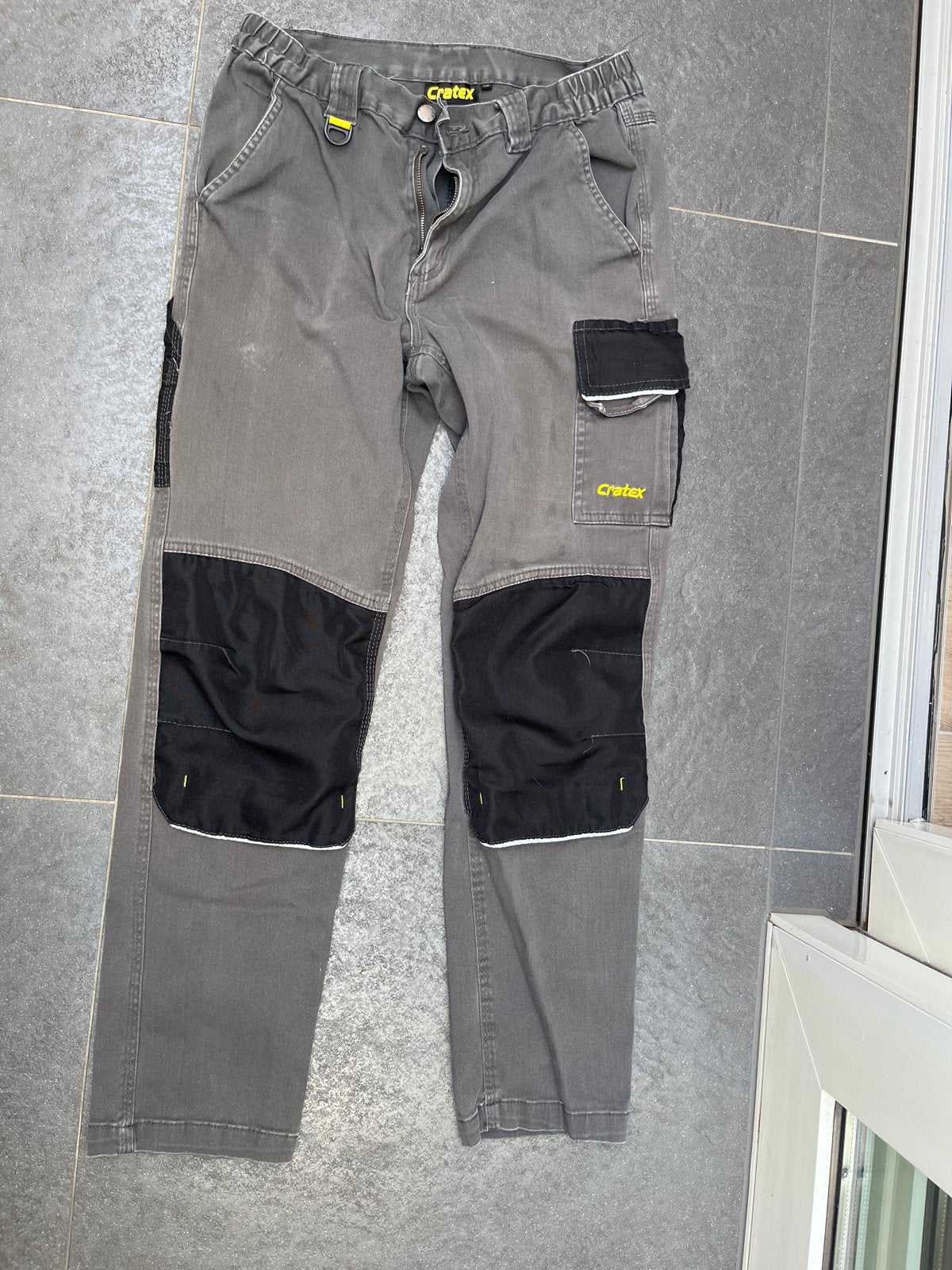 Cratex Werkbroek Maat 48 met Reflecterende Accenten, Kleding | Heren, Ophalen of Verzenden, Gedragen, Maat 48/50 (M), Grijs