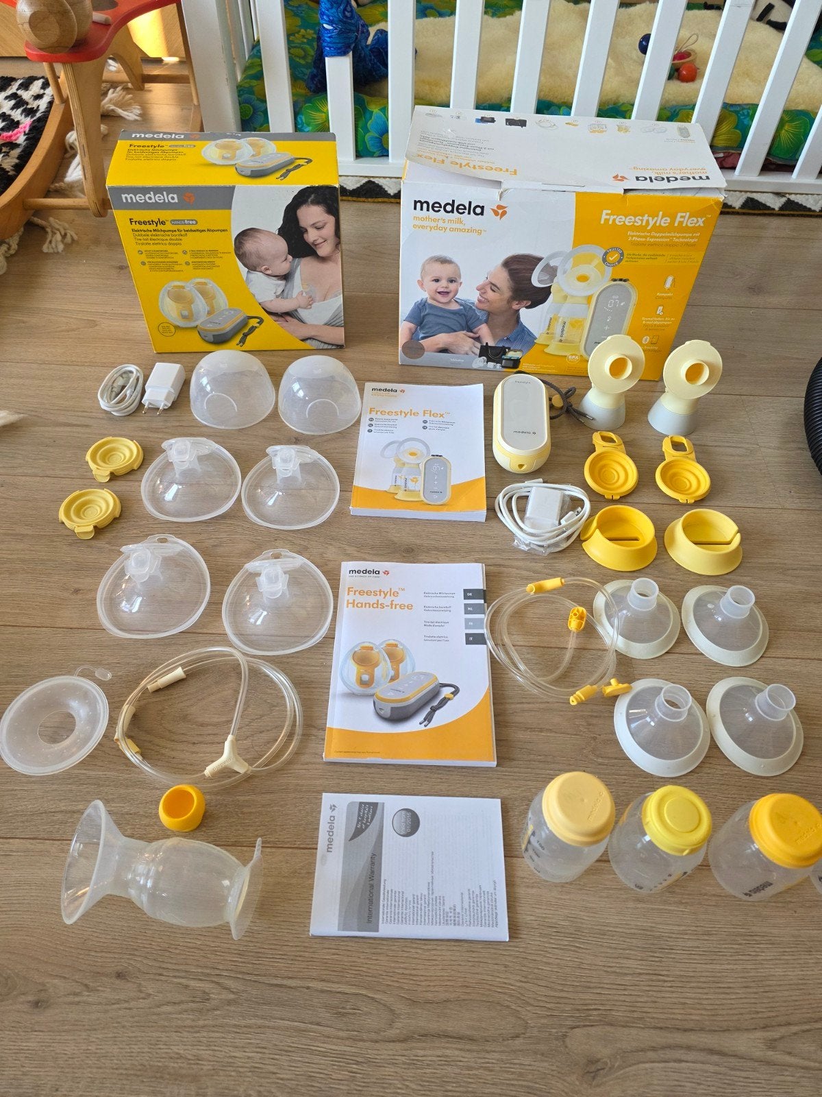 Medela Freestyle Flex + Handsfree Dubbele Borstkolf Set, Ophalen of Verzenden, Gebruikt