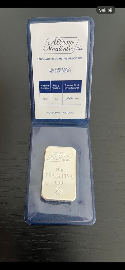50 gram Zilver baar, Ophalen of Verzenden, Zilver
