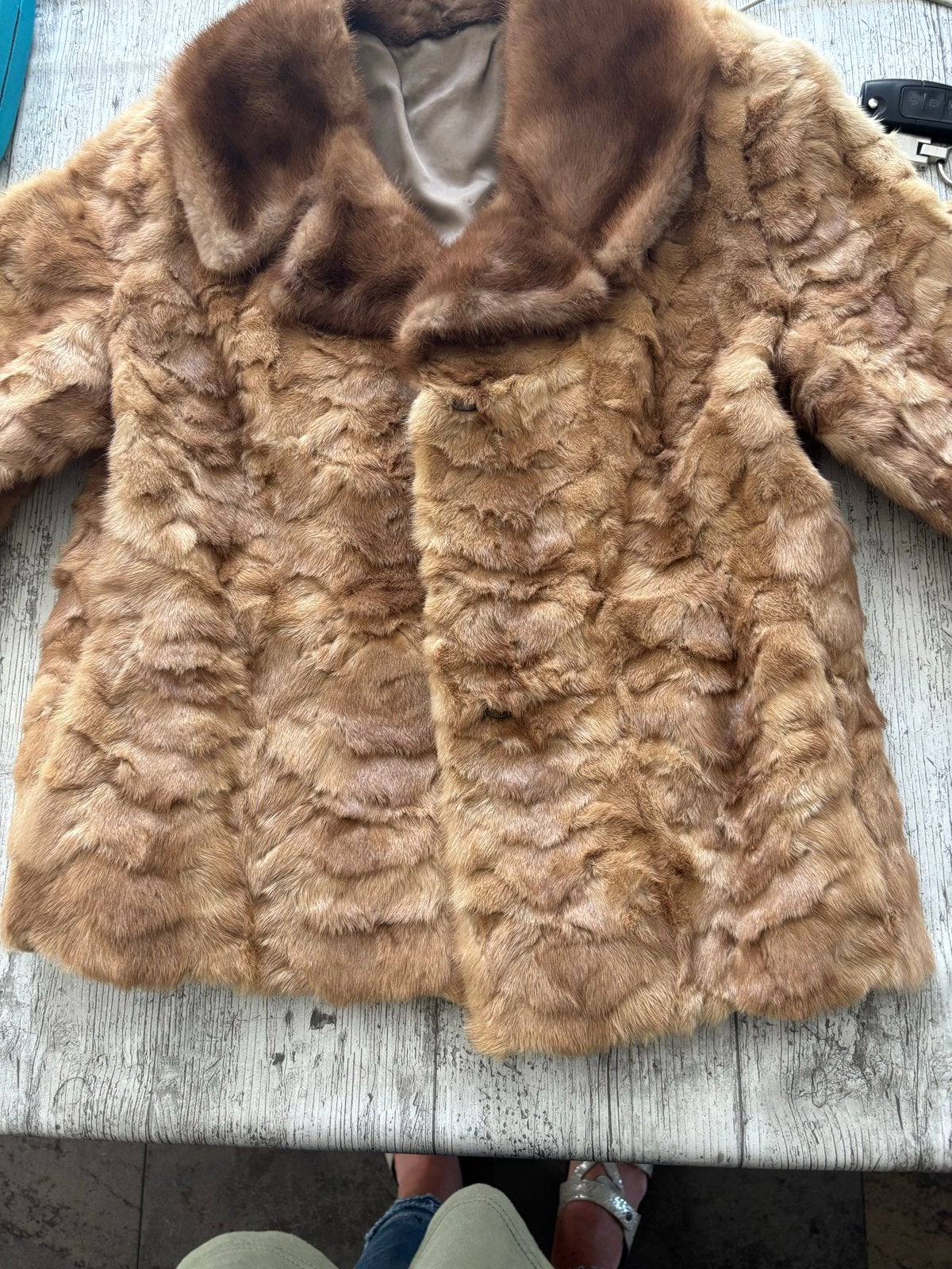 Vintage Frits van der Ven Bontjas, Ophalen of Verzenden, Gedragen, Maat 38/40 (M), Bruin