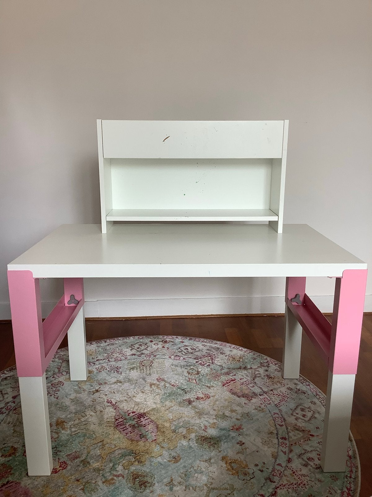 Kinderbureau met opzetstuk - wit/roze Ikea, Ophalen, Gebruikt, Tafel(s)