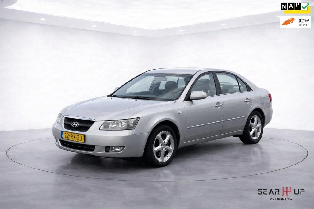 Hyundai Sonata 3.3 V6 Style LEER|CRUISE|CLIMA|STOELVERW|NAVI, Gebruikt, 1546 kg, Bedrijf, 3342 cc