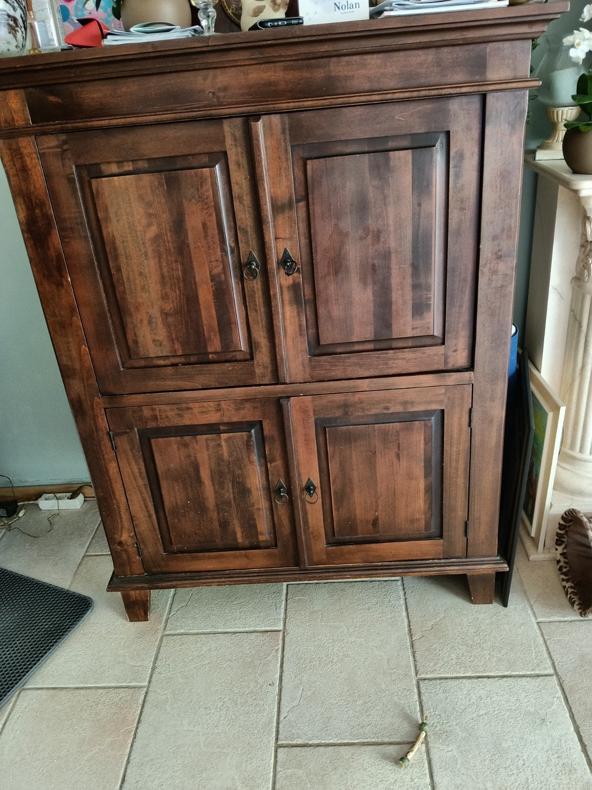 Mooie koloniale kast van massief hout, Ophalen, 50 tot 100 cm, Koloniaal, Landelijk, 150 tot 200 cm