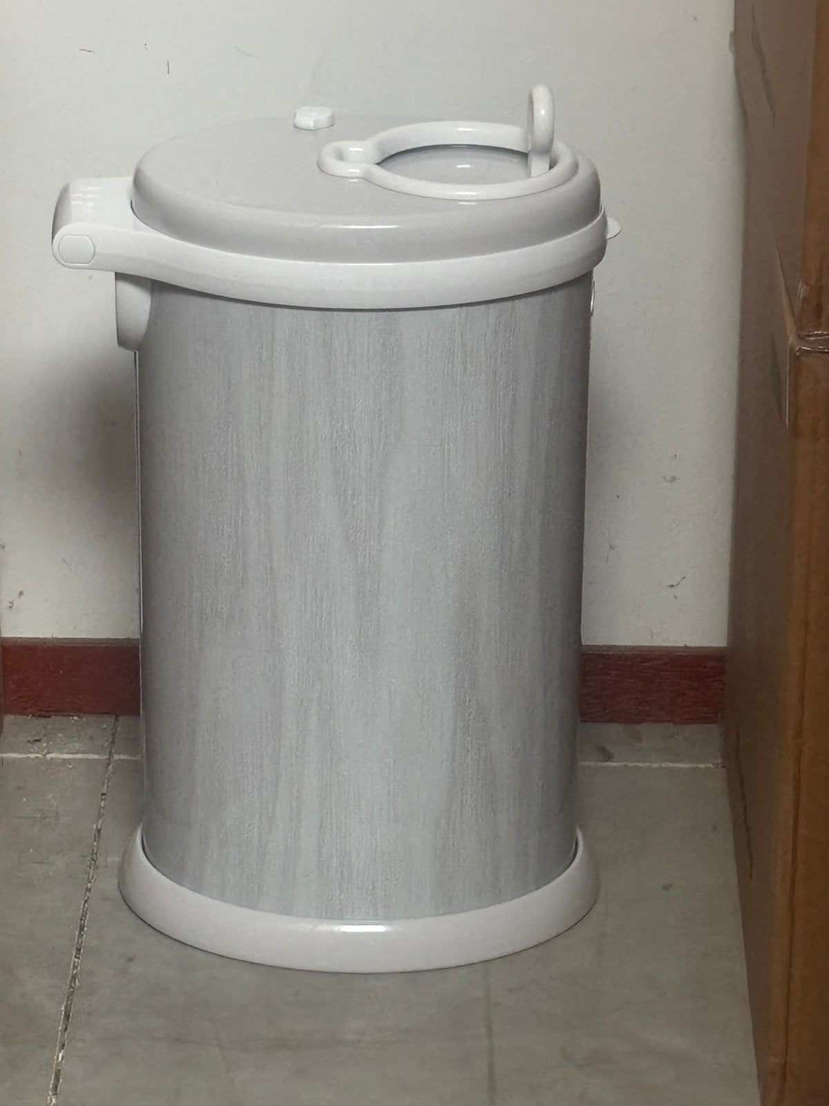 Ubbi luieremmer houtpatroon zgan, 40 liter of meer, Ophalen of Verzenden, Zo goed als nieuw, Metaal