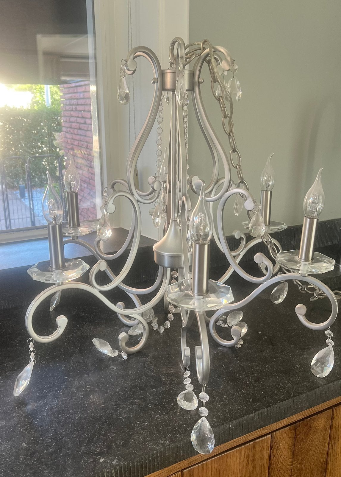Prachtige stoere kroonluchter mat! Met afneembare diamanten, Ophalen, Zo goed als nieuw