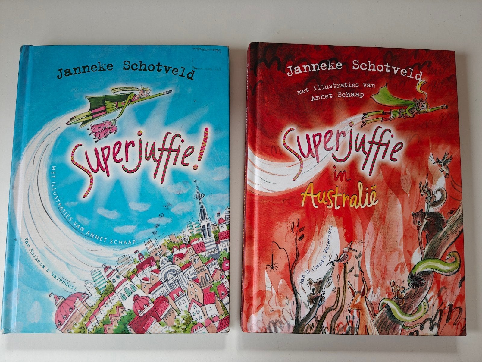 Superjuffie! & Superjuffie in Australië - Janneke Schotveld, Boeken, Ophalen, Zo goed als nieuw, Janneke Schotveld, Fictie