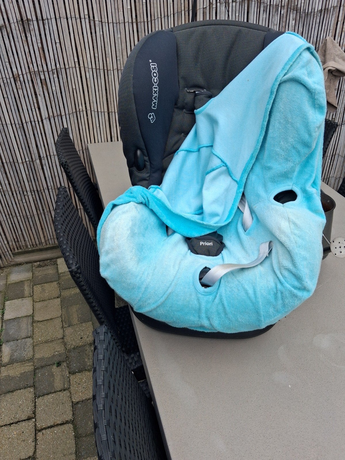 Maxi-Cosi Priori SPS autostoel met blauwe hoes, Kinderen en Baby's, Ophalen, 9 t/m 18 kg, Zijbescherming, Maxi-Cosi