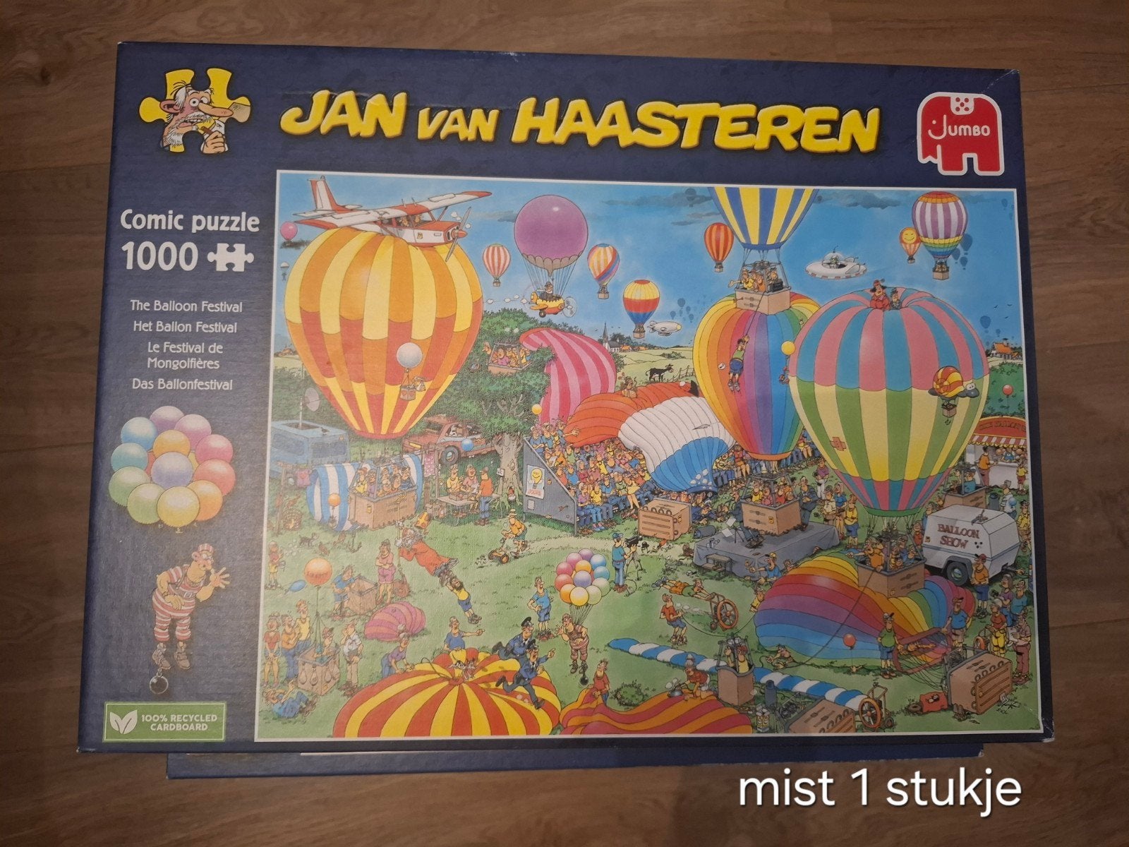 Jan van Haasteren - The Balloon Festival - 1000 stukjes, Ophalen, 500 t/m 1500 stukjes, Zo goed als nieuw