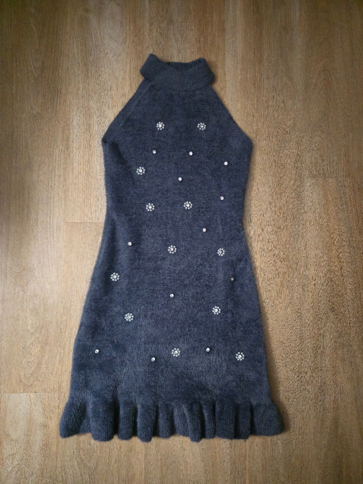 Zara Gebreide Coljurk met pareltjes, Maat 38/40 (M), Zara, Nieuw, Ophalen of Verzenden