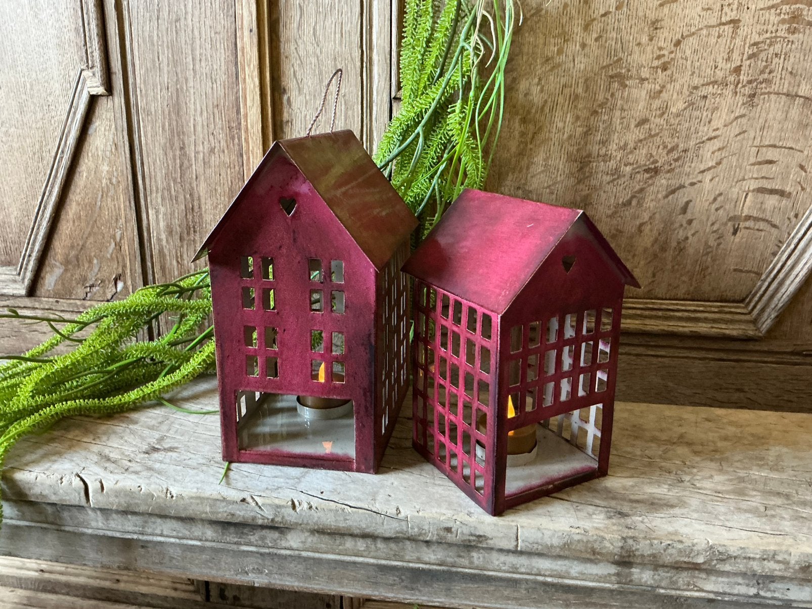 NIEUW set metalen windlicht huisjes Mulberry, Huis en Inrichting, Ophalen of Verzenden, Nieuw, Windlicht