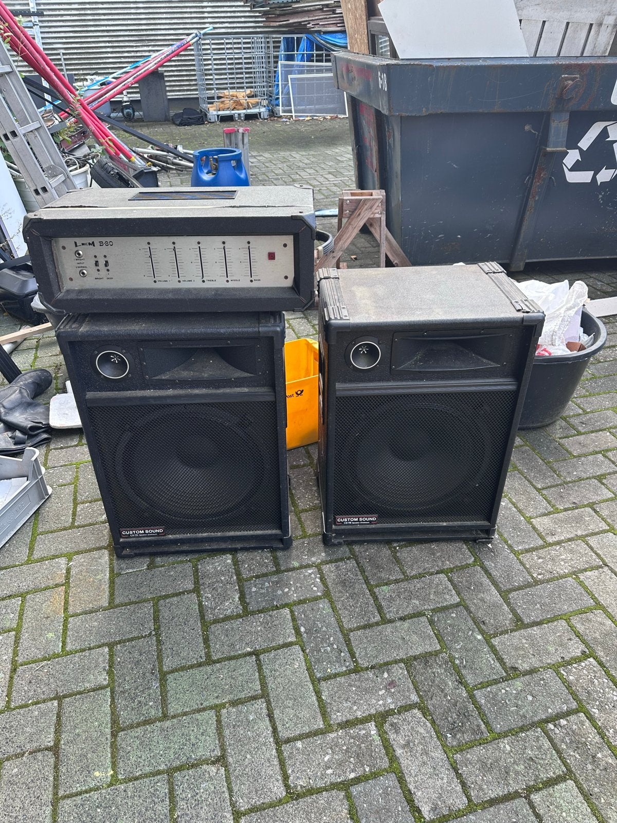 Versterker en Custom Sound luidsprekers set, Audio, Tv en Foto, Gebruikt, 60 tot 120 watt, Stereo, Ophalen