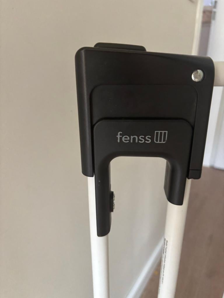 Fenss traphekje - Wit metaal, uitschuifbaar 76 - 116 cm, Ophalen, Gebruikt, 100 tot 115 cm, Klemhekje