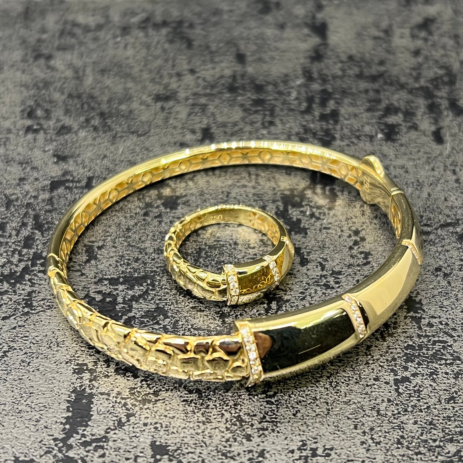 18k gouden armband met ring, Ophalen of Verzenden, Nieuw, Goud, Goud