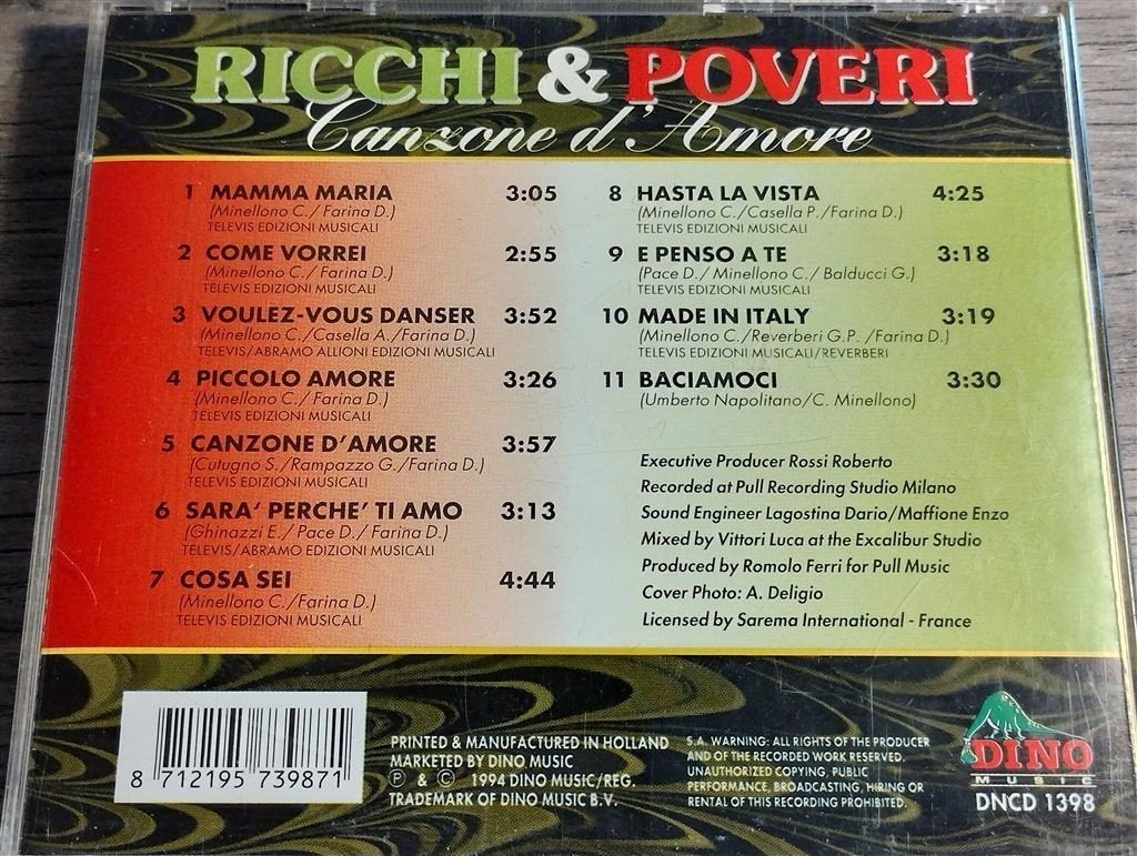 Ricchi & Poveri - Canzone D\'amore [Italo Disco], Ophalen of Verzenden, Gebruikt, Disco