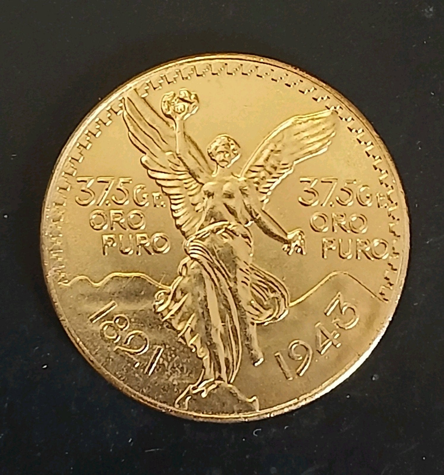 Gouden Mexico 50 Peso Centenario 1943 vergulding naslag, Verzenden, Noord-Amerika, Losse munt, Goud