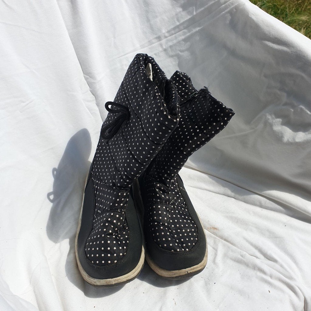 Zwarte snowboots, witte stippen. Mt 31., Meisje, ., Ophalen of Verzenden, .