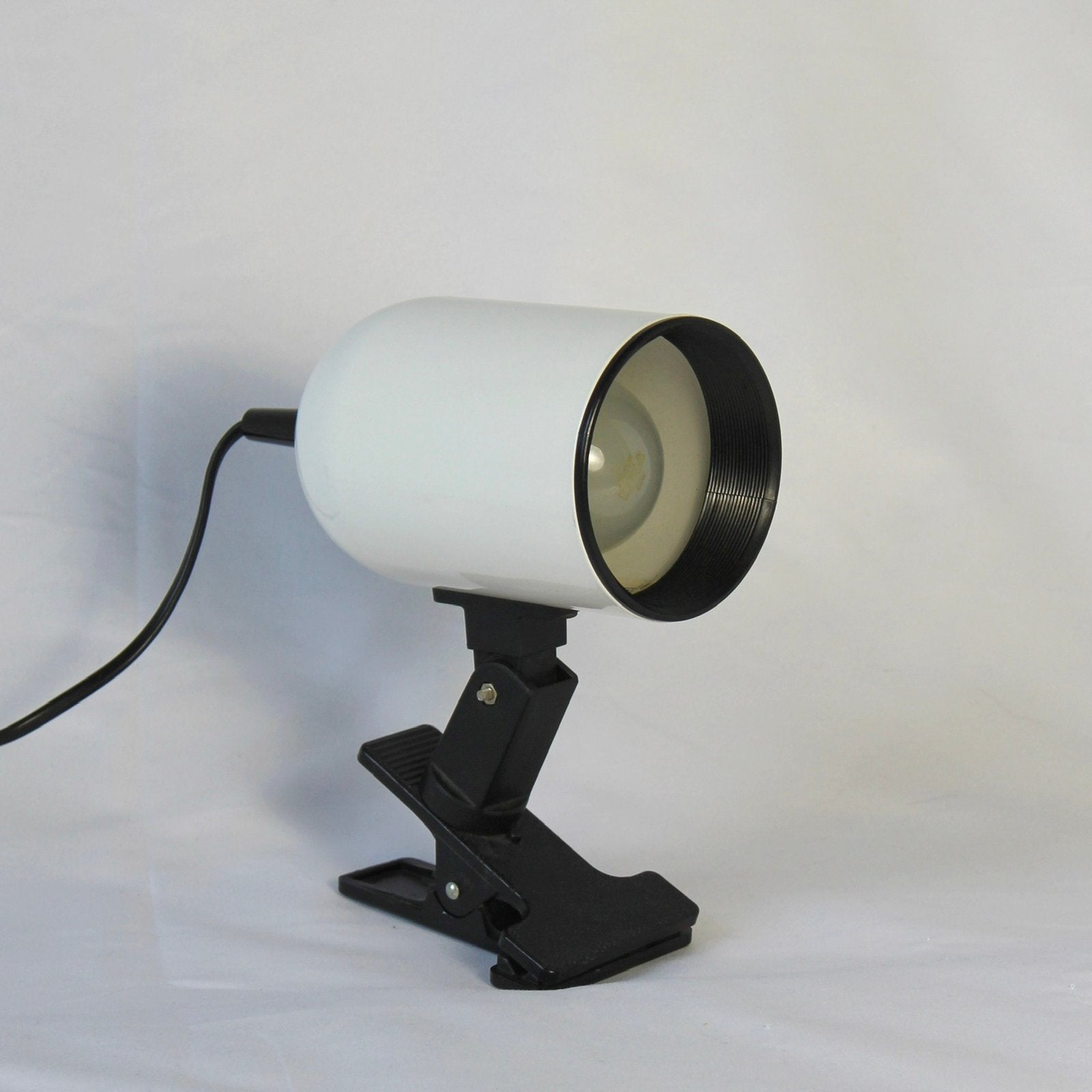 Vintage Massive Klemlamp – Space Age – Wit/Zwart – Jaren '70, Ophalen of Verzenden