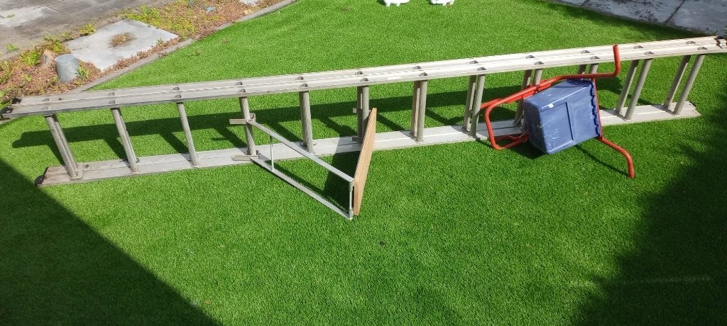 Ladder, Doe-het-zelf en Verbouw, Ladders en Trappen, Gebruikt, Ophalen of Verzenden, Ladder, Opvouwbaar of Inschuifbaar
