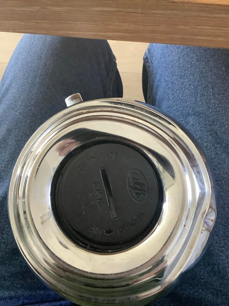 Alfi thermoskan AO8, 1 liter, Zilver, Ophalen of Verzenden, Metaal, Overige merken