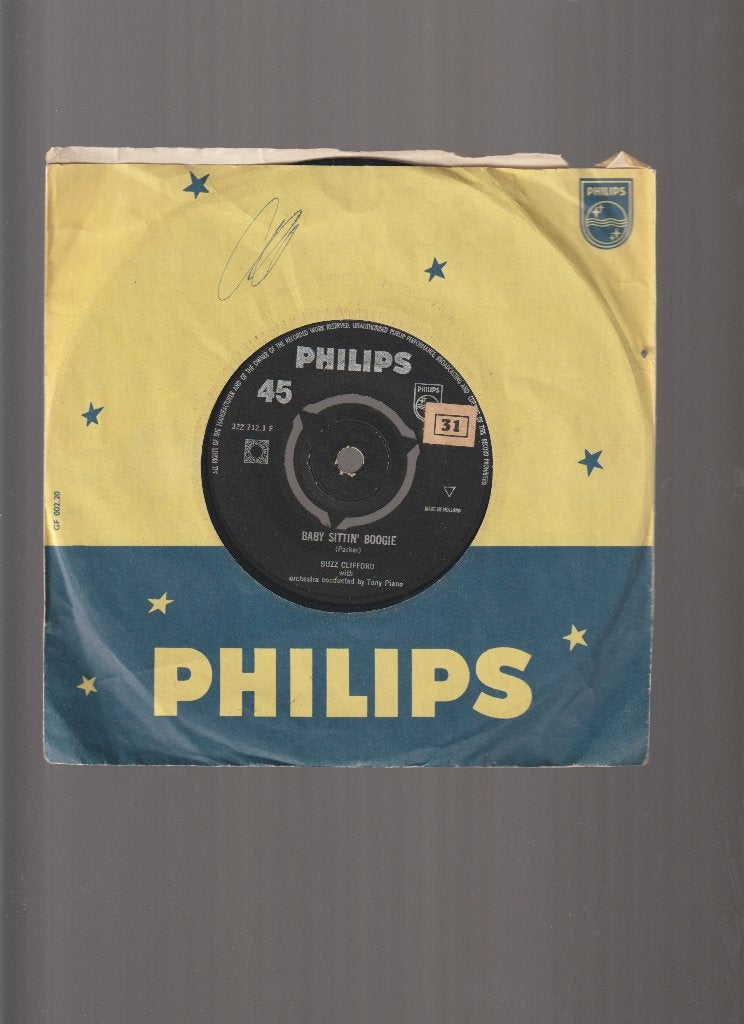 BUZZ  CLIFFORD  --  BABY SITTIN' BOOGIE // ROCK 'N' ROLL, Gebruikt, Verzenden, Originele persing, 7 inch