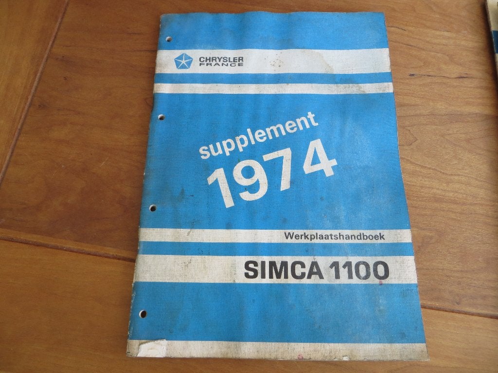Aanvullend Werkplaatshandboek Simca 1100, 1100 S, 1100 Ti 74, Ophalen of Verzenden