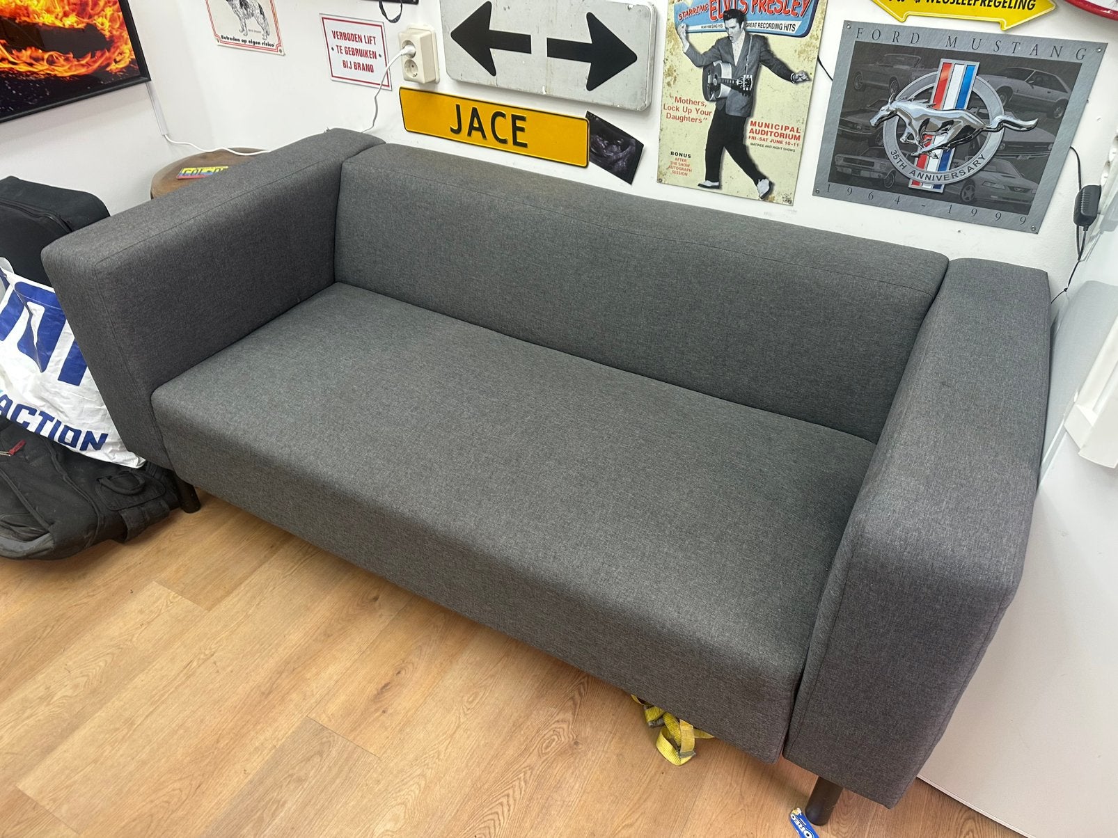 Ikea Bankje anthraciet, Huis en Inrichting, Ophalen, 150 tot 200 cm, Tweepersoons, 75 tot 100 cm