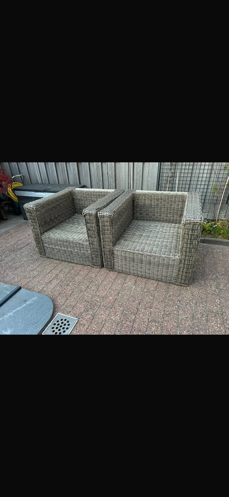 Wicker lounge stoelen, Tuin en Terras, Ophalen, Zo goed als nieuw, Wicker, 2 zitplaatsen
