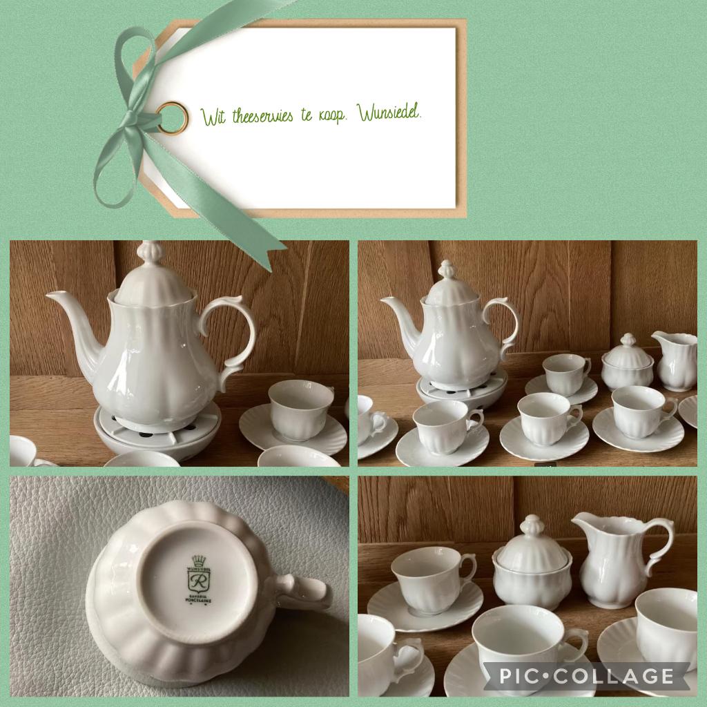 Wunsiedel, wit theeservies te koop, servies 6 personen, Gebruikt, Ophalen of Verzenden, Overige stijlen, Kop(pen) en/of Schotel(s)