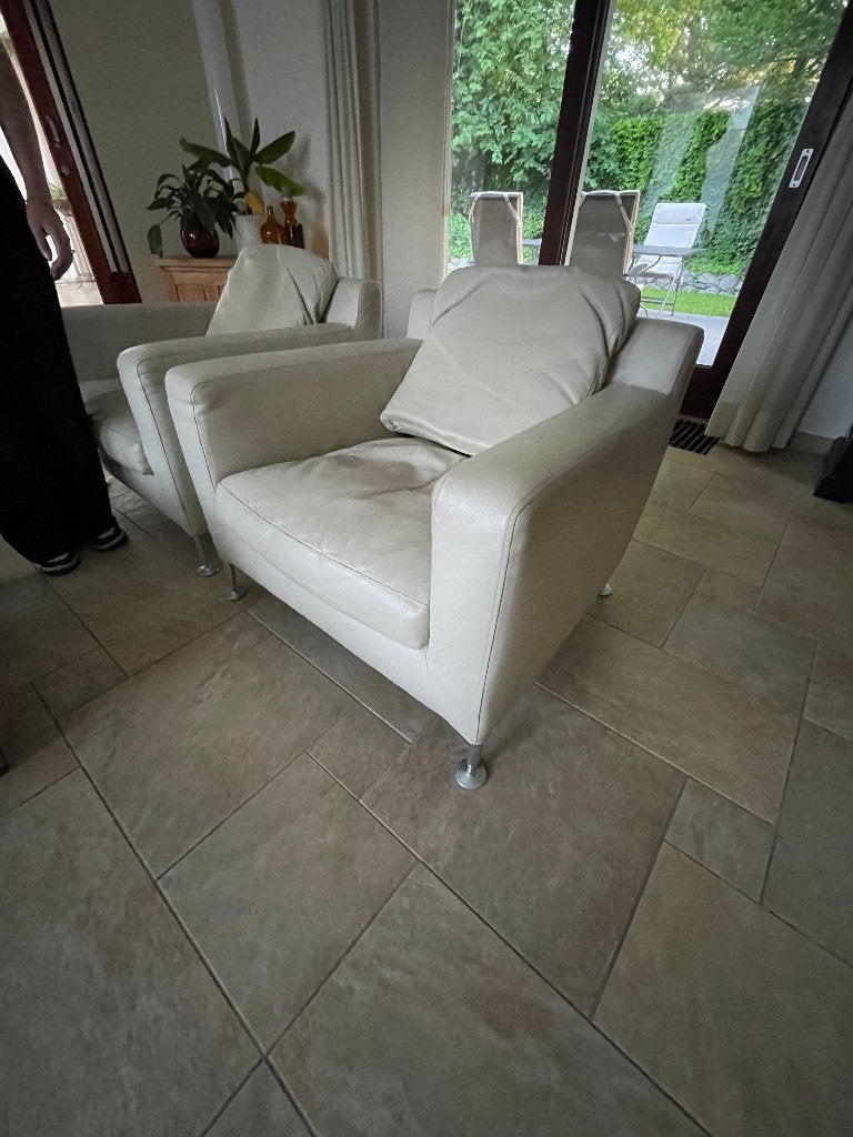 2x B&B Italia Fauteuils Antonio Citterio stoelen set, Ophalen, Gebruikt, Twee, Wit