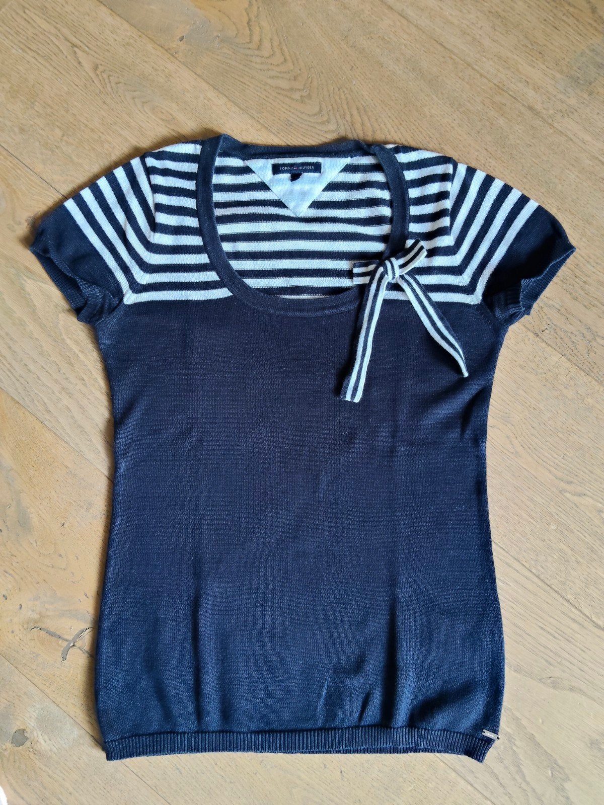 Tommy Hilfiger navy top S, Blauw, Ophalen of Verzenden, Zo goed als nieuw, Korte mouw