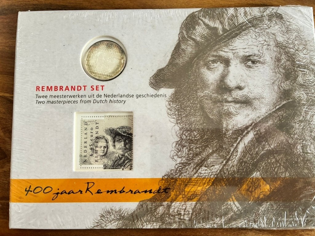 Rembrandt Set 2006 – Zilveren €5 + Zegel, Postzegels en Munten, Setje, Koningin Beatrix, Zilver, Overige waardes