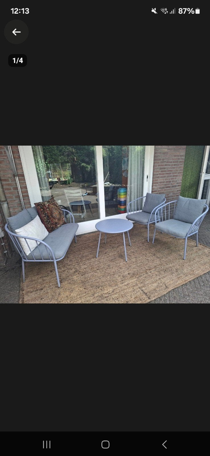 tuinset bankje stoelen tafeltje, Ophalen of Verzenden, Gebruikt, 5 zitplaatsen, Tuinset