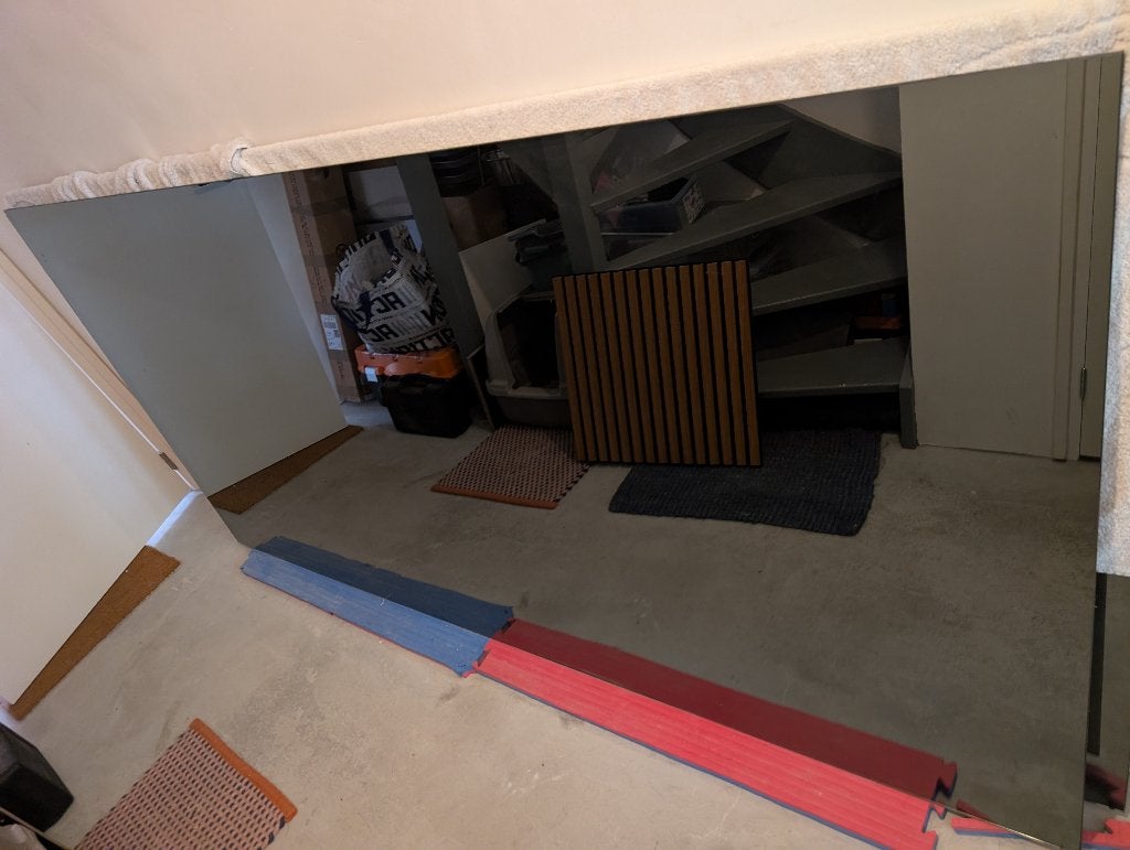 2 Grote spiegels grijs, 6 mm dik met veiligheidsfolie, Ophalen, Gebruikt, 200 cm of meer, 100 tot 125 cm