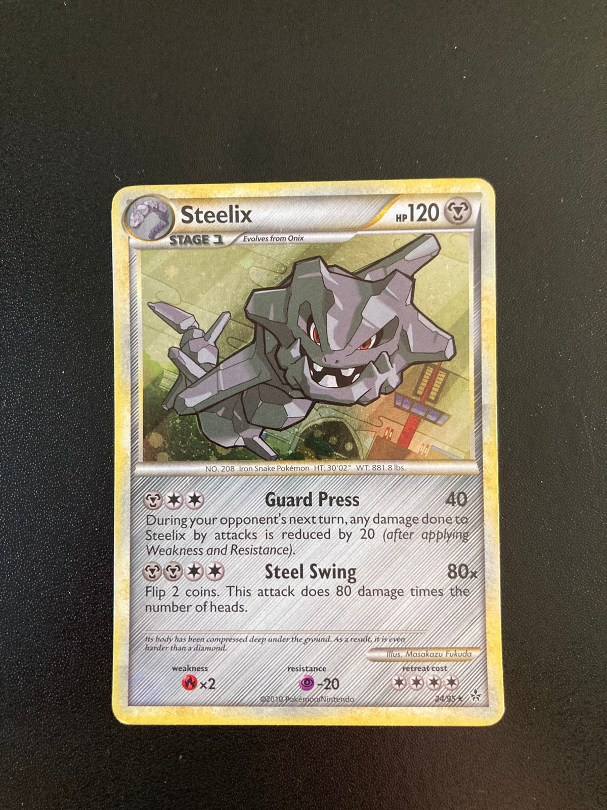 Pokemon kaart Steelix Holo, Ophalen of Verzenden, Zo goed als nieuw