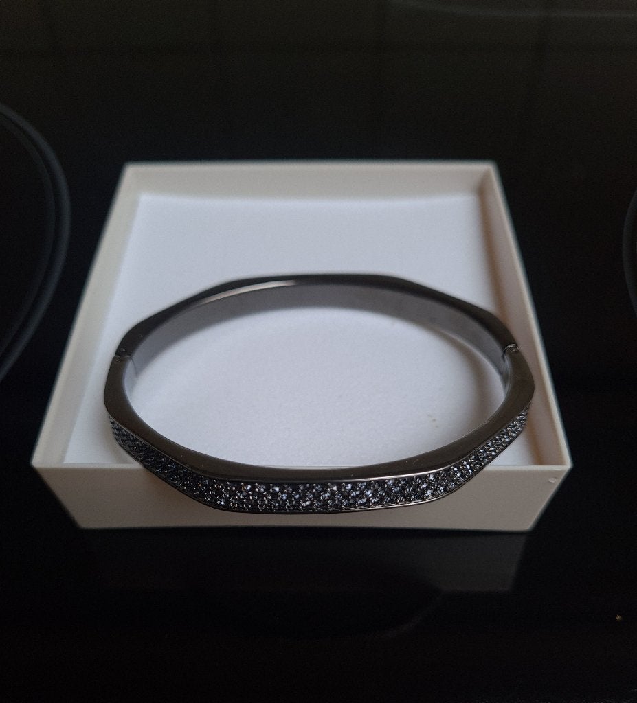 Swarowski Matrix Armband - Blauw Kristal - Ruthenium plating, Met kristal, Overige materialen, Nieuw, Verzenden