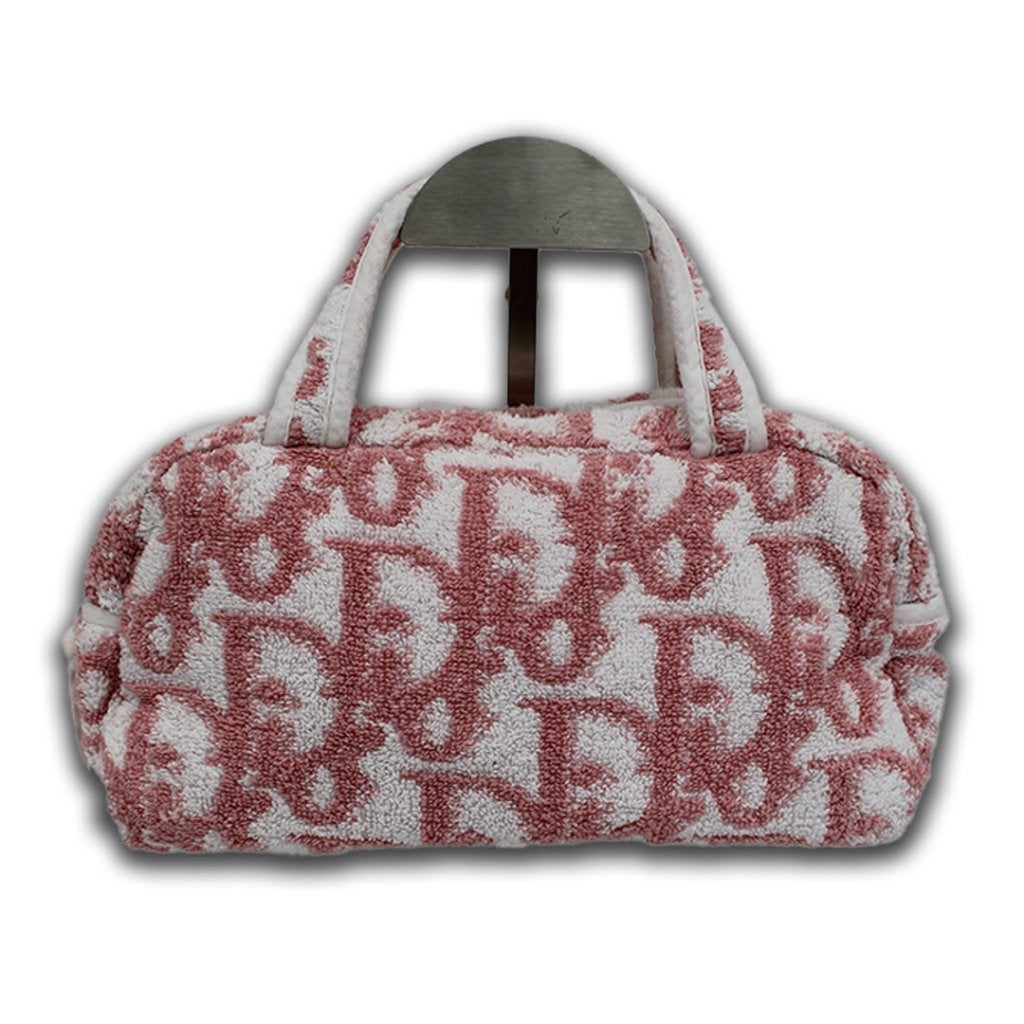 Dior Terry cloth tas monogram roze, Verzenden, Gebruikt, Roze, Handtas