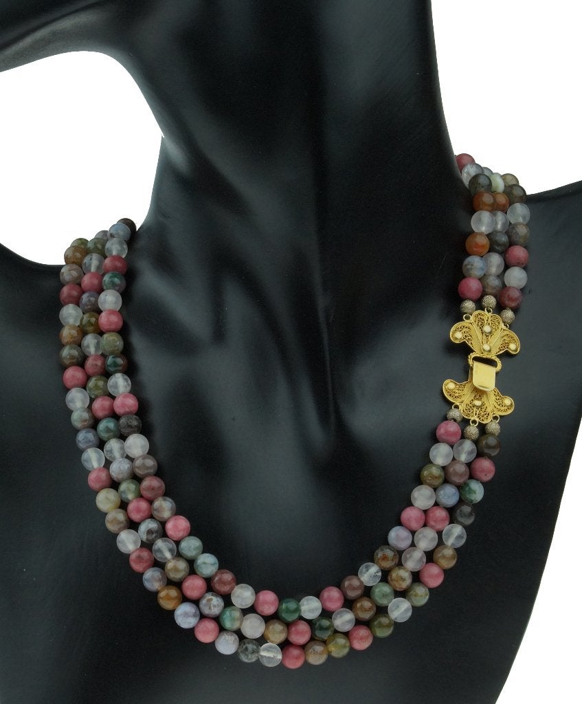 Edelsteen fraaie 14k gouden filigrain sluiting ketting luxe