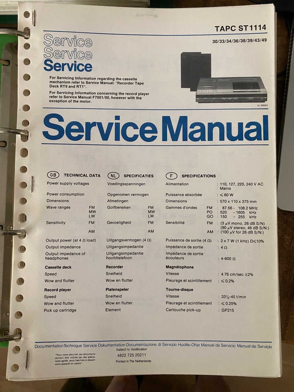 Originele Service Manuals, Ophalen of Verzenden, Zo goed als nieuw, Philips