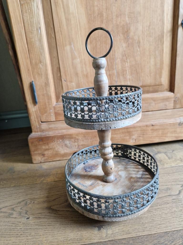 Brocante houten etagére, Huis en Inrichting, Woonaccessoires | Etagères, Ophalen of Verzenden