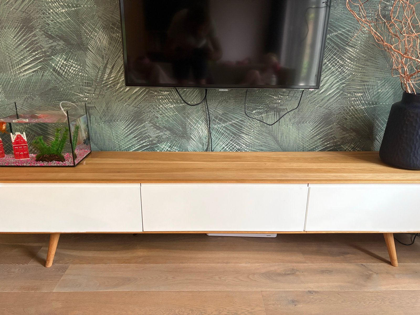 Gazzda Design TV-meubel (225x45x42,5, Ophalen, Eikenhout, Zo goed als nieuw, 200 cm of meer