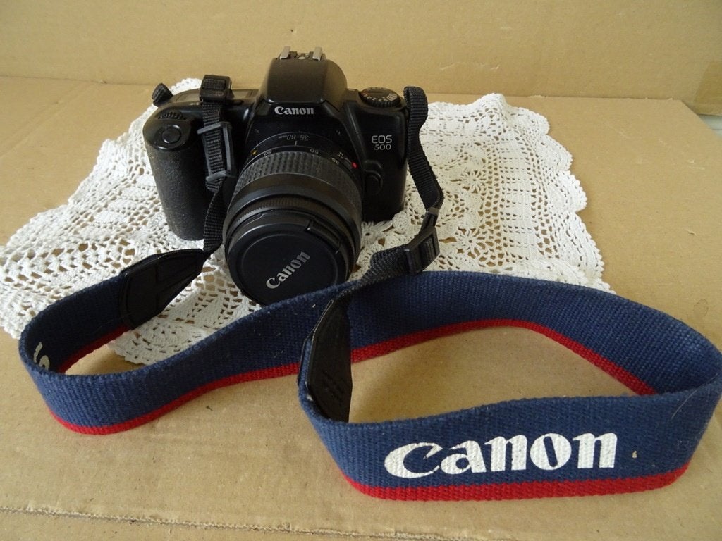 Fotocamera Canon camera Canon EOS 500 fotocamera 1993, Audio, Tv en Foto, Fotocamera's Analoog, Canon, Gebruikt, Spiegelreflex