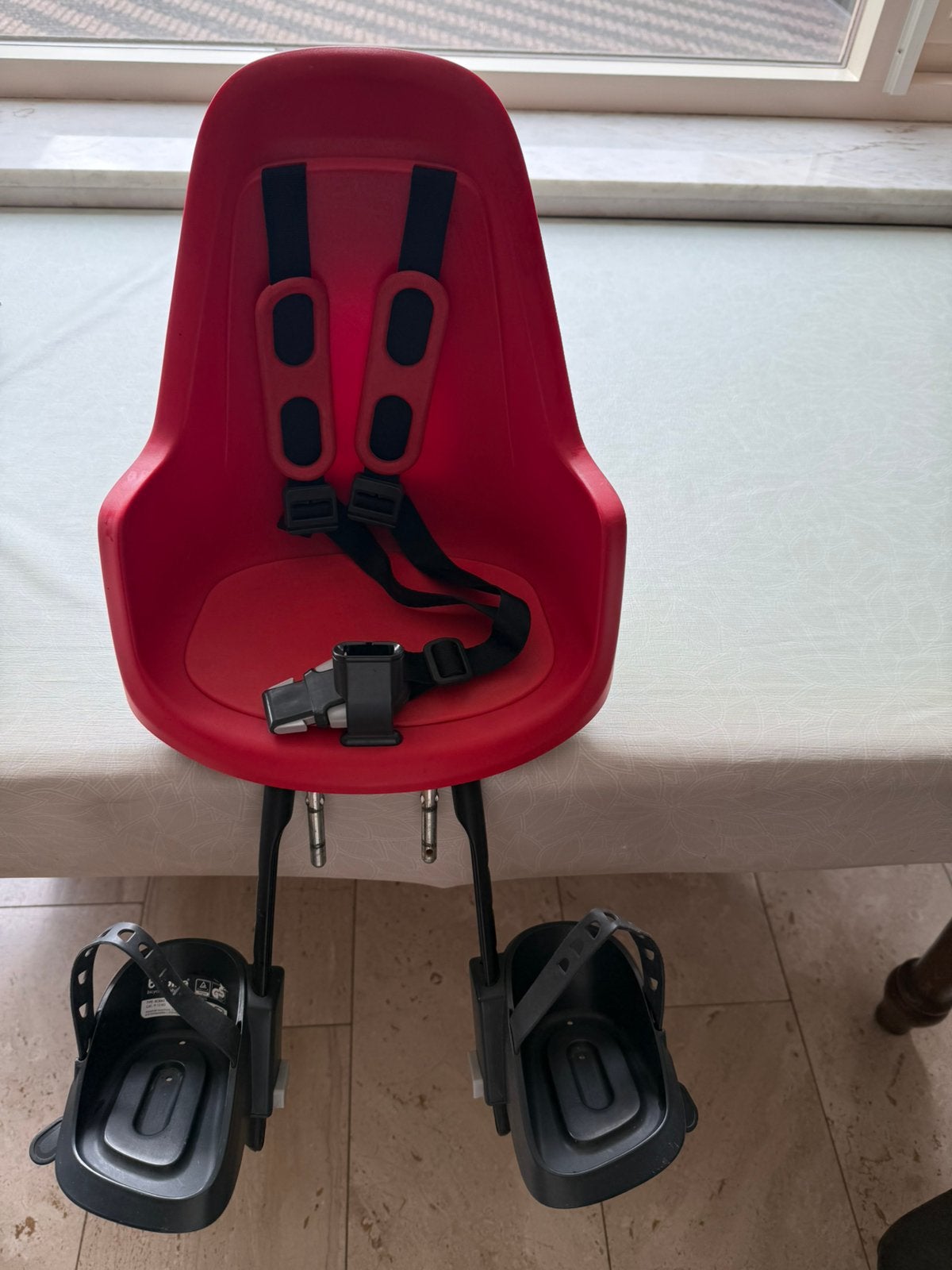 Bobike fietsstoeltje voor voorop, Ophalen, Gebruikt, Voorzitje, Voetsteuntjes