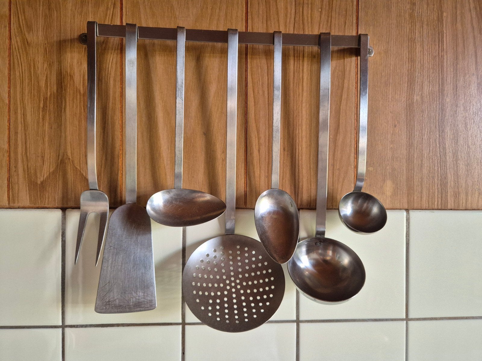 RVS Lepel/bestekrek met Keukengerei Set - 6 Delen, Ophalen of Verzenden