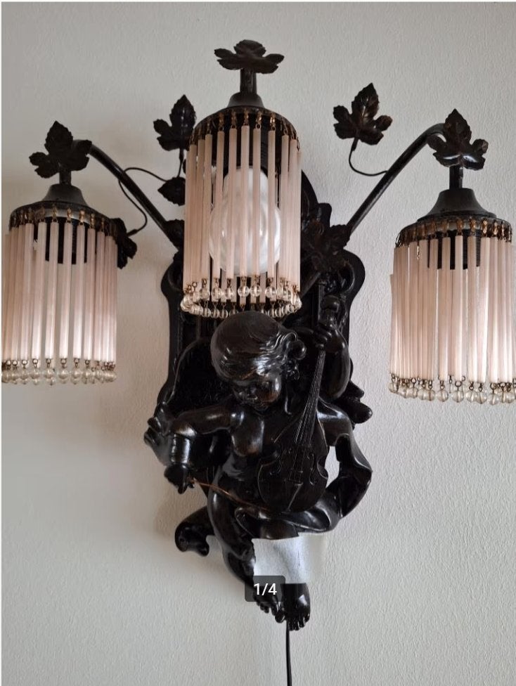 antieke hanglampen staande lamp 4x lamp, Huis en Inrichting, Antiek, Overige materialen, Overige fittingen, Ophalen of Verzenden