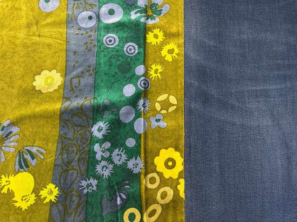 2 Lappen Jeans Velours Kussenhoes Oilily Stijl 50x50 cm, Overige materialen, Gebruikt, Overige kleuren, Ophalen of Verzenden