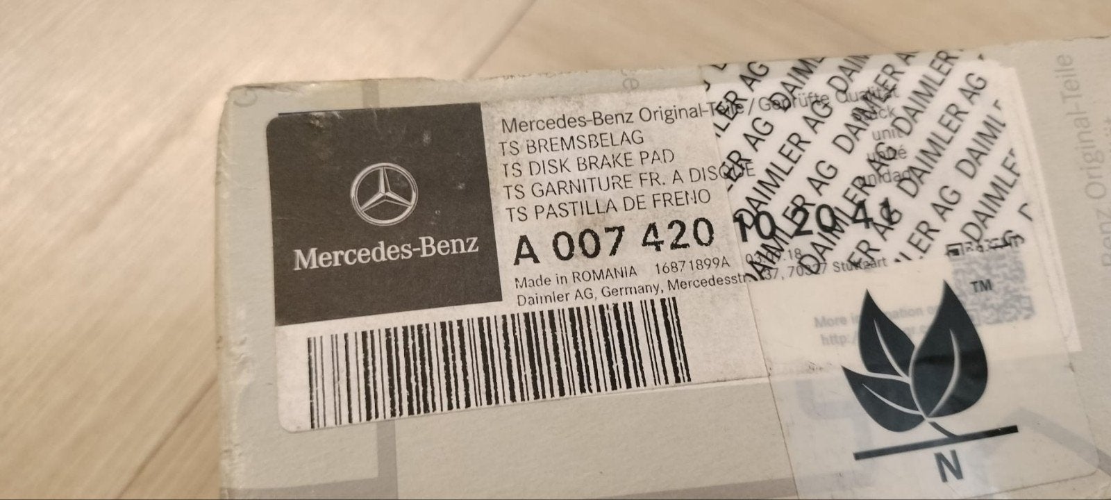 Mercedes-Benz Originele Remblokken Achter A007420102041, Auto-onderdelen, Ophalen of Verzenden, Nieuw, Mercedes-Benz
